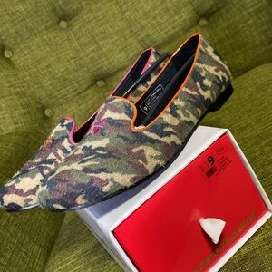 Little Miss matched Camo Opposite color Loafers